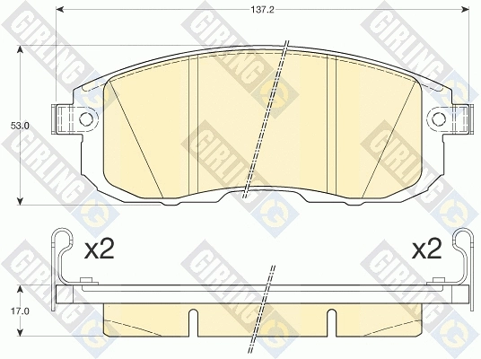 Kit de plaquettes de frein, frein à disque GIRLING 6136166
