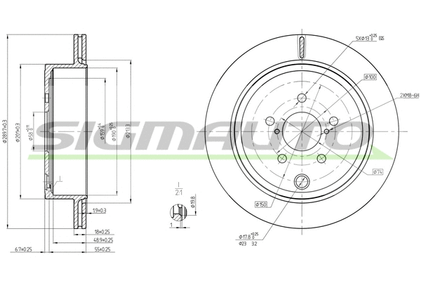 Disque de frein SIGMAUTO DBC141V