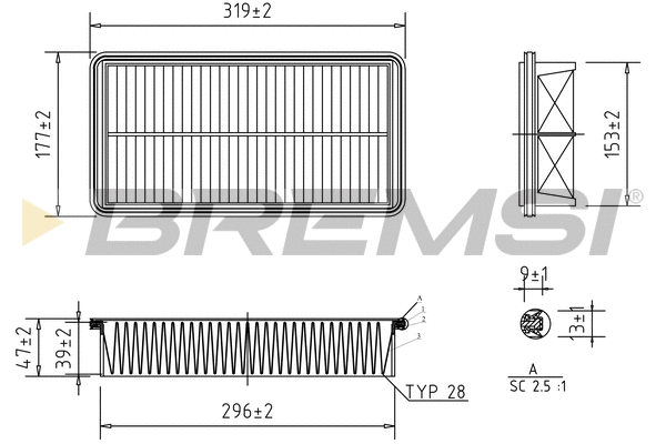 Filtre à air BREMSI FA1267