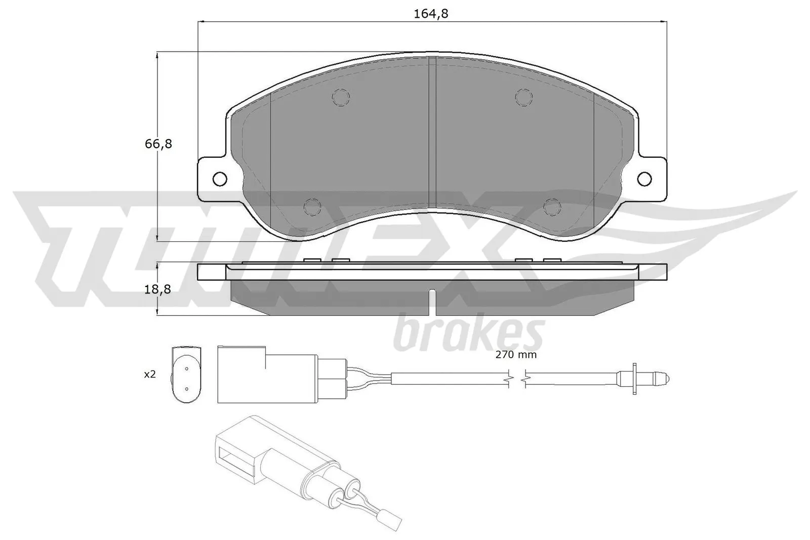Kit de plaquettes de frein, frein à disque TOMEX Brakes TX 14-77