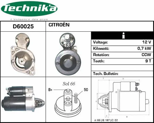 Démarreur Technika D60025