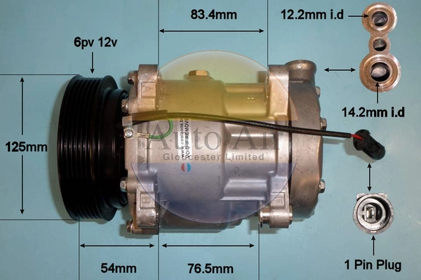 Compresseur, climatisation AUTO AIR GLOUCESTER 14-1121P