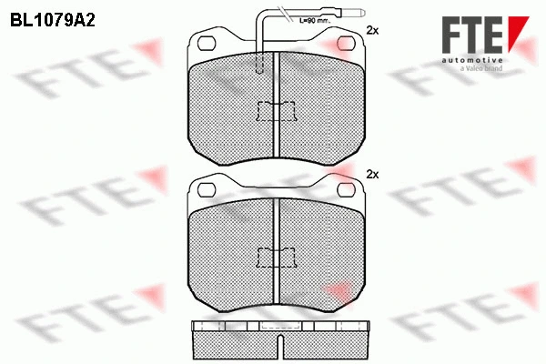 Kit de plaquettes de frein, frein à disque FTE 9010025