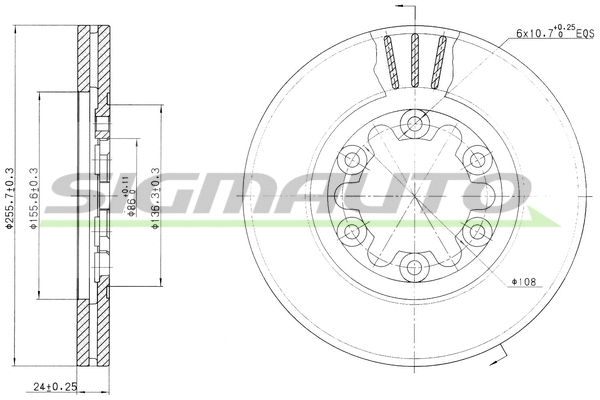 Disque de frein SIGMAUTO DBB398V