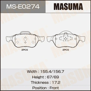 Jeu de mâchoires de frein MASUMA MS-E0274