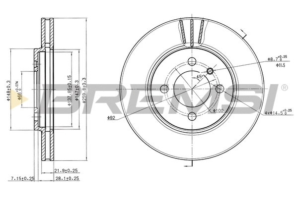 Disque de frein BREMSI CD6182V