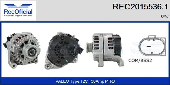 Alternateur RECOFICIAL REC2015536.1