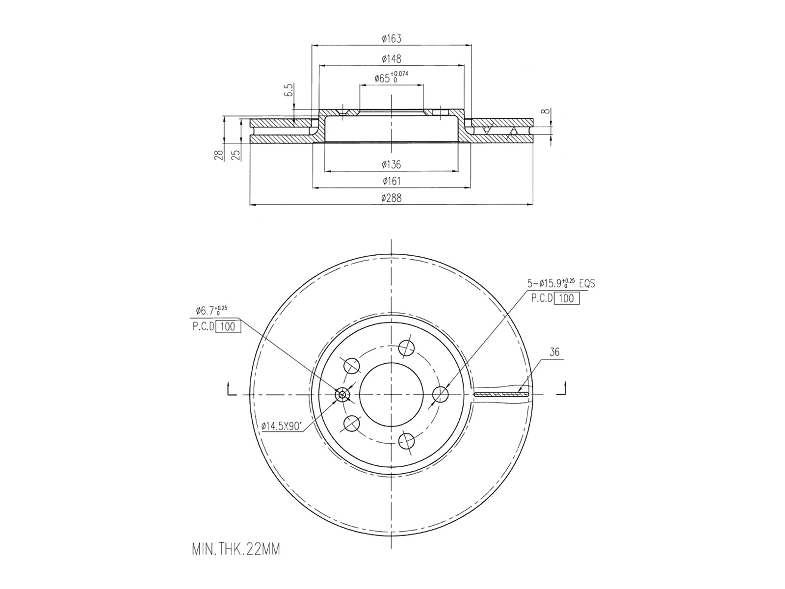 Disque de frein A.Z. Meisterteile AZMT-44-024-1129