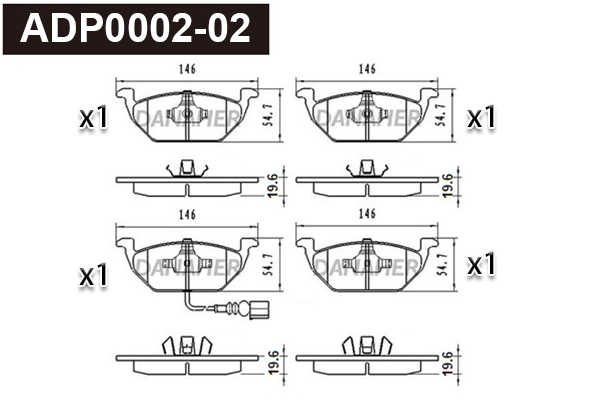 Kit de plaquettes de frein, frein à disque DANAHER ADP0002-02