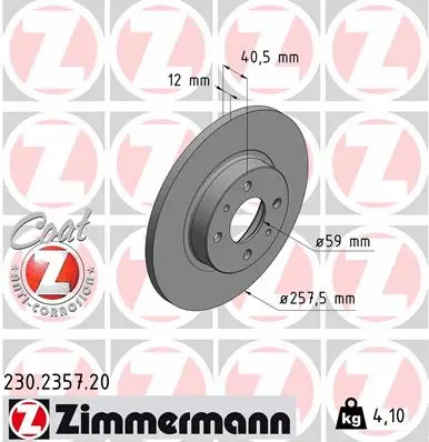 Disque de frein ZIMMERMANN 230.2357.20