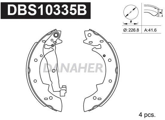 Jeu de mâchoires de frein DANAHER DBS10335B
