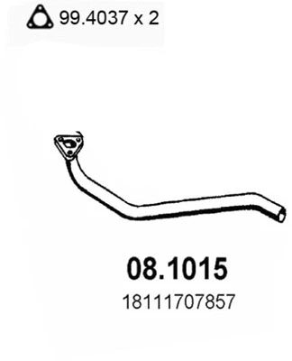 Tuyau d'échappement ASSO 08.1015