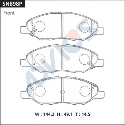 Kit de plaquettes de frein, frein à disque ADVICS SN898P