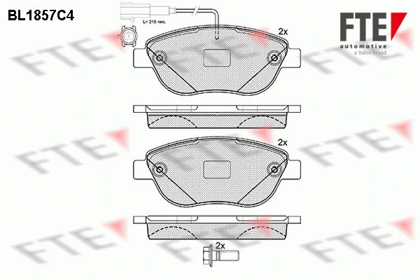 Kit de plaquettes de frein, frein à disque FTE 9010434