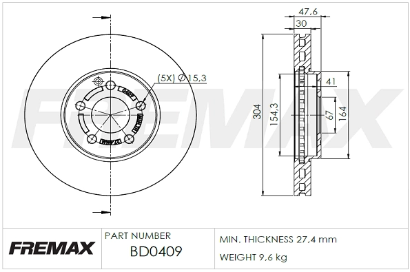 Disque de frein FREMAX BD-0409