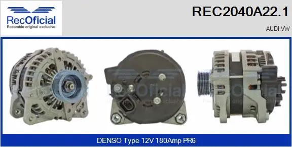 Alternateur RECOFICIAL REC2040A22.1