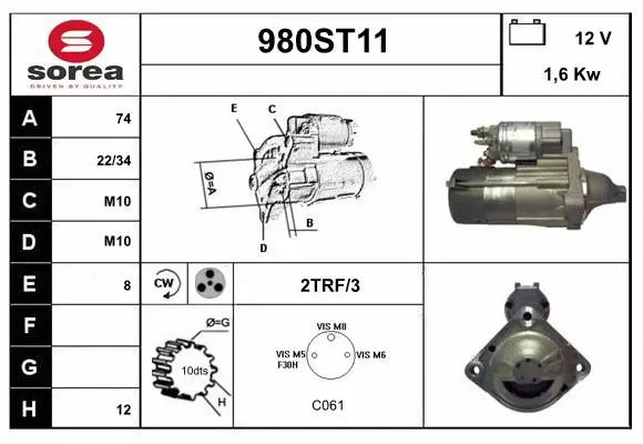 Démarreur STARTCAR 980ST11