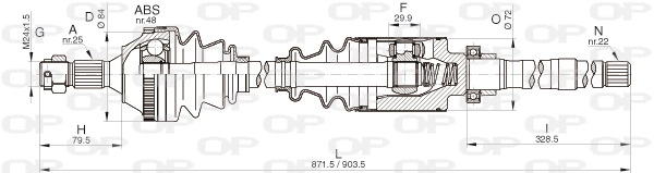 Arbre de transmission OPEN PARTS DRS6266.00