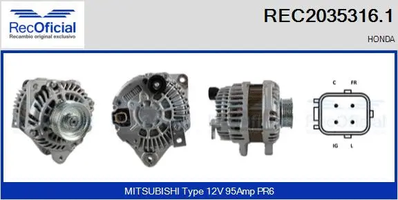 Alternateur RECOFICIAL REC2035316.1