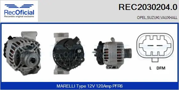 Alternateur RECOFICIAL REC2030204.0