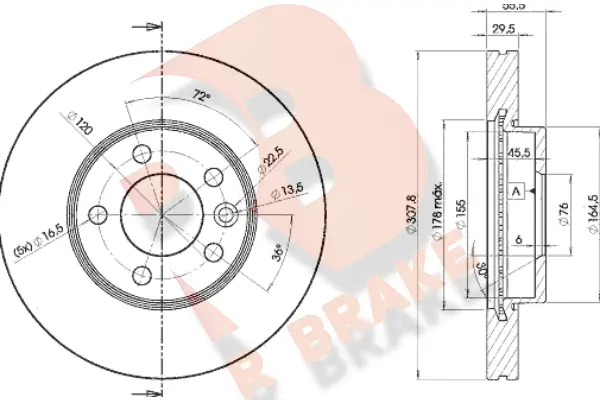 Disque de frein R BRAKE 78RBD26153