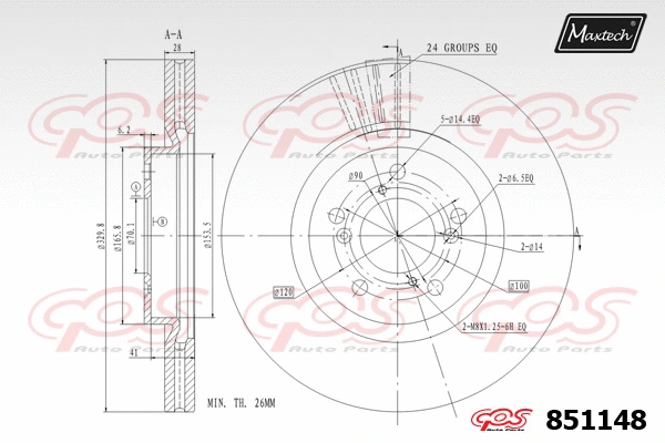 Disque de frein MAXTECH 851148