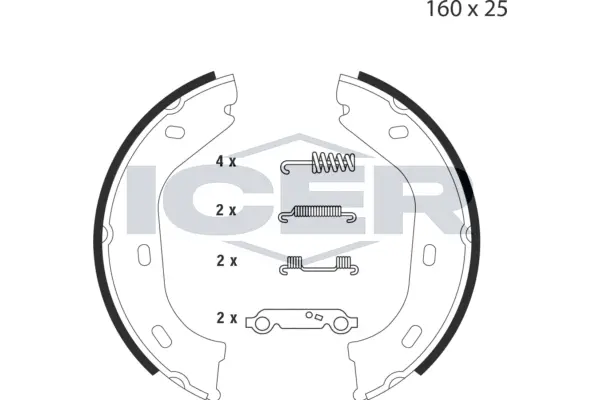 Jeu de mâchoires de frein, frein de stationnement ICER 79PB4005 C