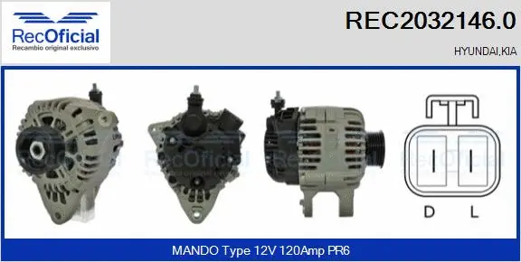 Alternateur RECOFICIAL REC2032146.0