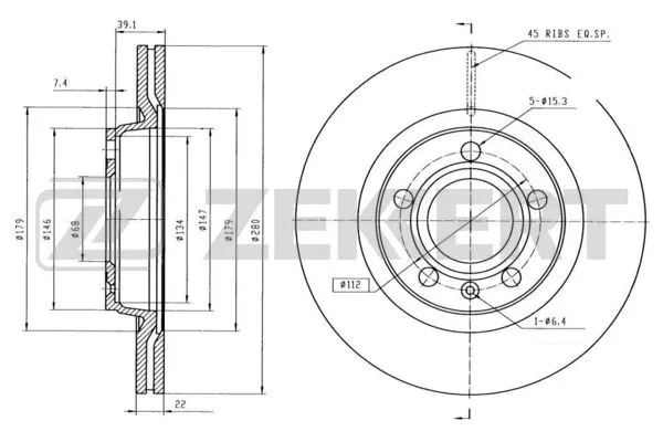 Disque de frein ZEKKERT BS-5195B