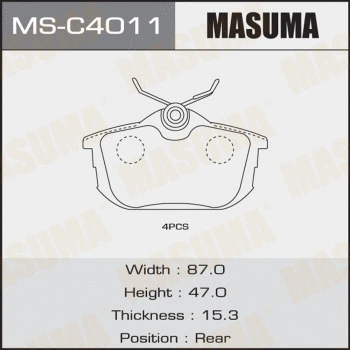 Jeu de mâchoires de frein MASUMA MS-C4011