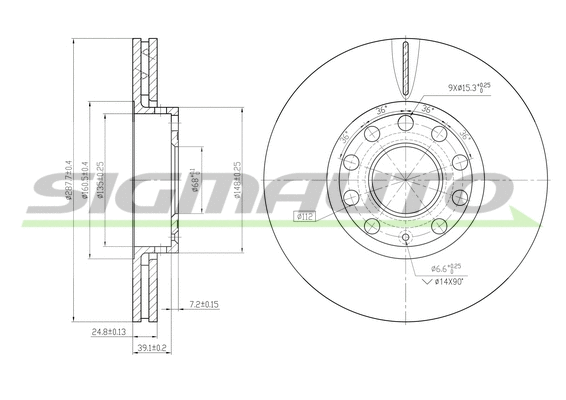 Disque de frein SIGMAUTO DBB706V