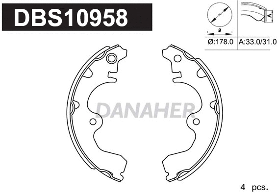 Jeu de mâchoires de frein DANAHER DBS10958