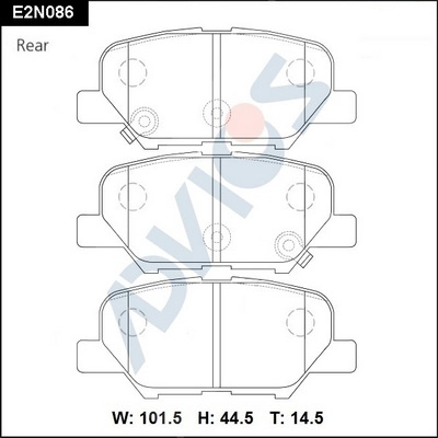 Kit de plaquettes de frein, frein à disque ADVICS E2N086