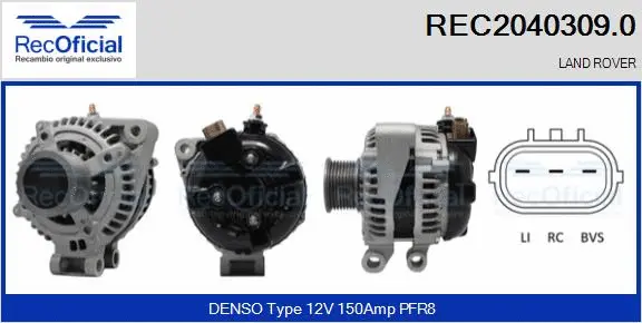 Alternateur RECOFICIAL REC2040309.0