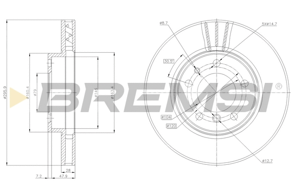 Disque de frein BREMSI CD6712V