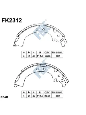 Jeu de mâchoires de frein FBK FK2312
