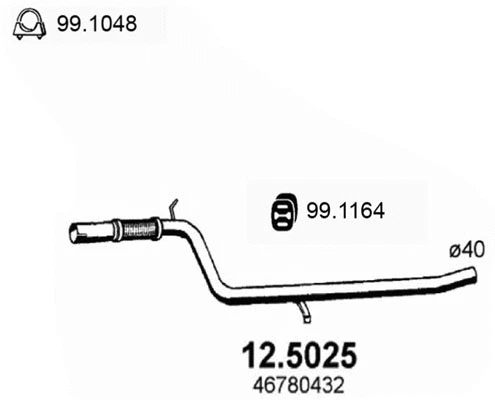 Tuyau d'échappement ASSO 12.5025