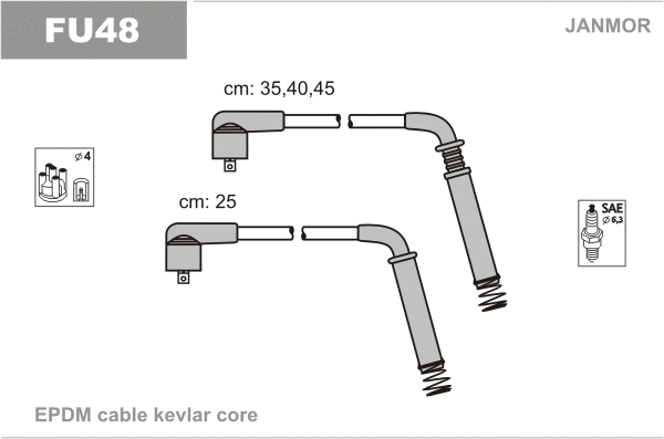 Kit de câbles d'allumage JANMOR FU48