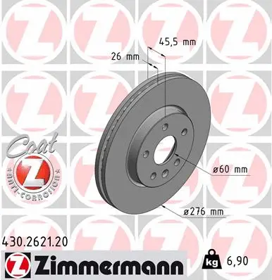 Disque de frein ZIMMERMANN 430.2621.20