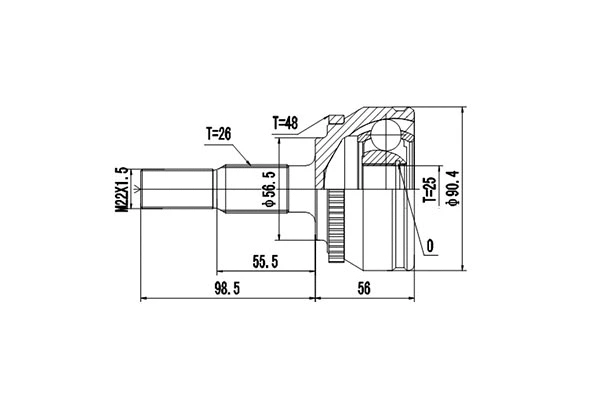 Jeu de joints, arbre de transmission DYNAMATRIX DCV862001