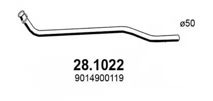 Tuyau d'échappement ASSO 28.1022