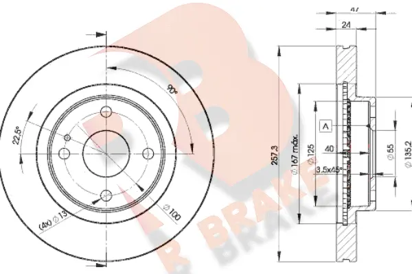 Disque de frein R BRAKE 78RBD23266