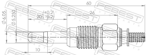 Bougie de préchauffage FEBEST 23642-002