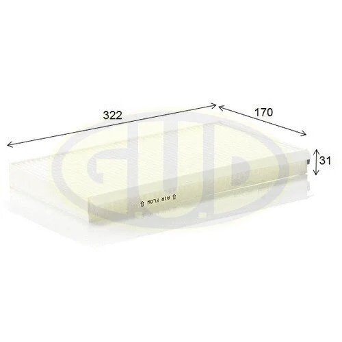 Filtre, air de l'habitacle G.U.D. GCF3139