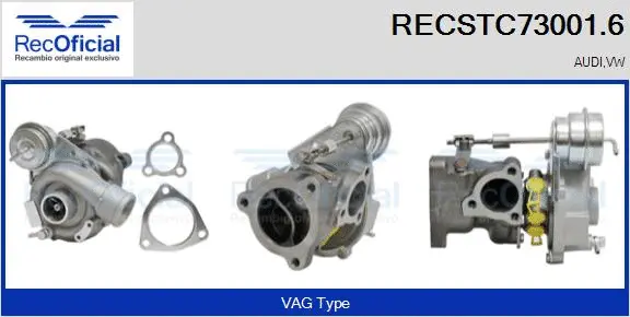 Turbocompresseur, suralimentation RECOFICIAL RECSTC73001.6