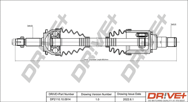 Arbre de transmission Dr!ve+ DP2110.10.0914