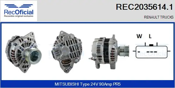 Alternateur RECOFICIAL REC2035614.1
