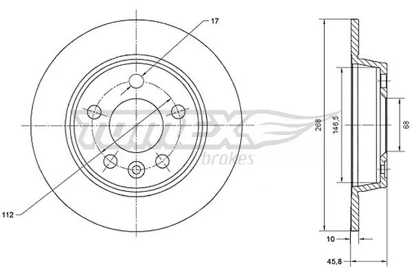 Disque de frein TOMEX Brakes TX 70-16