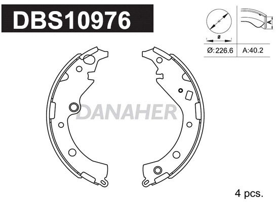 Jeu de mâchoires de frein DANAHER DBS10976