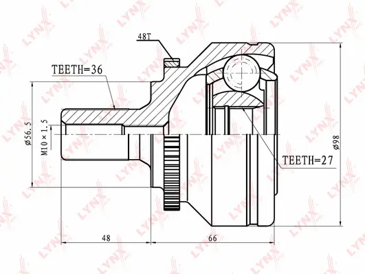 Jeu de joints, arbre de transmission LYNXAUTO CO-8007A